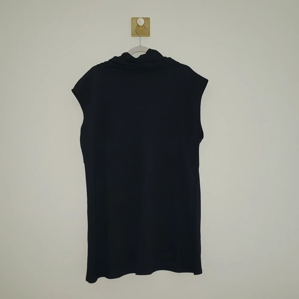 Bryn Walker Women Lavinia Tunic Top Medium Black Cowl Neck Lagenlook Minimalist - Picture 7 of 15
